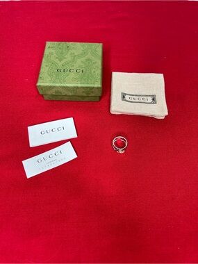 Gucci Silver Ring Interlocking G GG AG925
